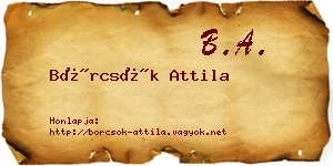 Börcsök Attila névjegykártya