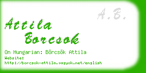 attila borcsok business card