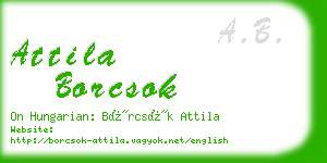 attila borcsok business card